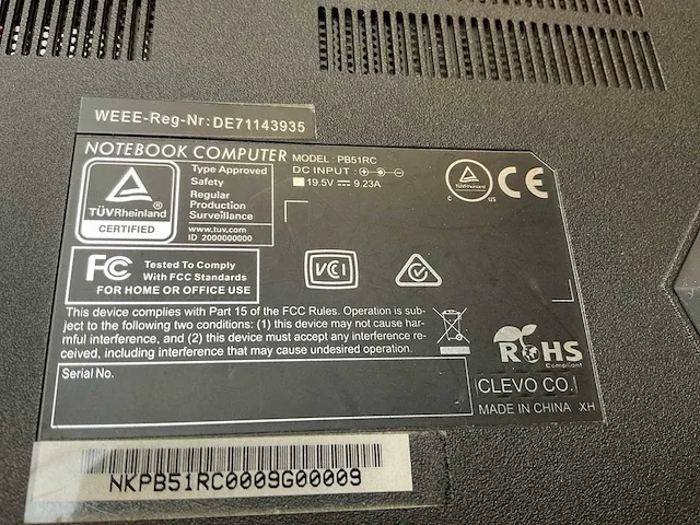 Clevo pb51rc laptop - afbeelding 8 van  10