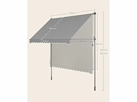 Clip-on luifel - 300 x 120 cm - grijs (x2) - afbeelding 5 van  6