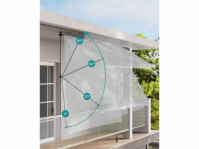 Clip-on luifel - 300 x 120 cm - grijs (x2) - afbeelding 6 van  6