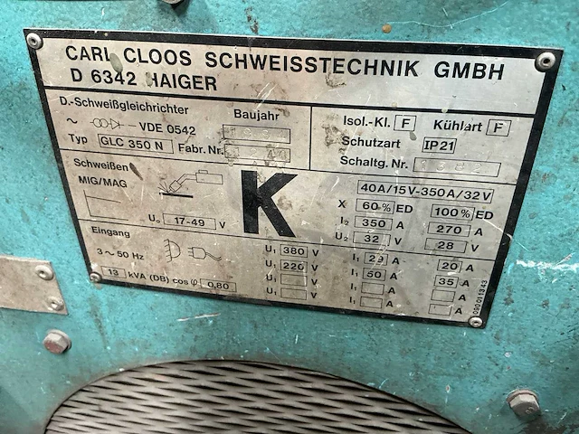 Cloos glv350n mig lasapparaat - afbeelding 5 van  5