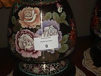 Clossonne set met deksel op voet afm. h 36 cm - afbeelding 2 van  3