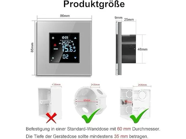 Cnbingo smart thermostaat inbouw - afbeelding 2 van  2