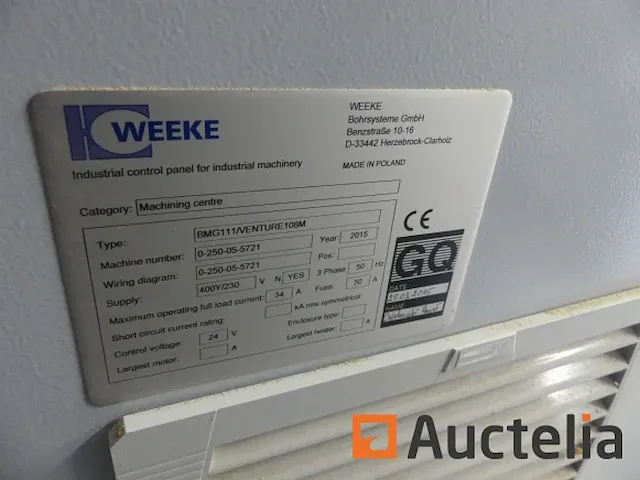 Cnc bewerkingscentrum weeke venture 108m - afbeelding 14 van  25