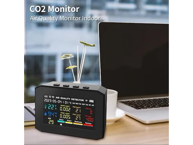 Co2-meter, 2500 mah co2-melder, luchtkwaliteitsmeter - afbeelding 4 van  4