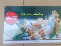 Coca cola origineel reclamebord metaal - afbeelding 1 van  3
