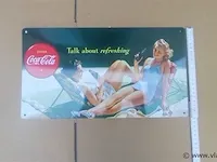 Coca cola origineel reclamebord metaal - afbeelding 2 van  3