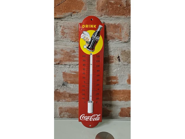 Coca cola thermometer (emaille) - afbeelding 1 van  2