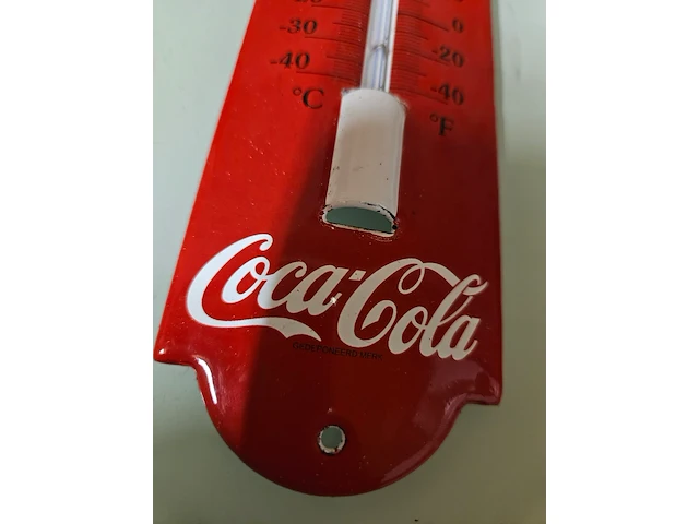 Coca cola thermometer (emaille) - afbeelding 2 van  2