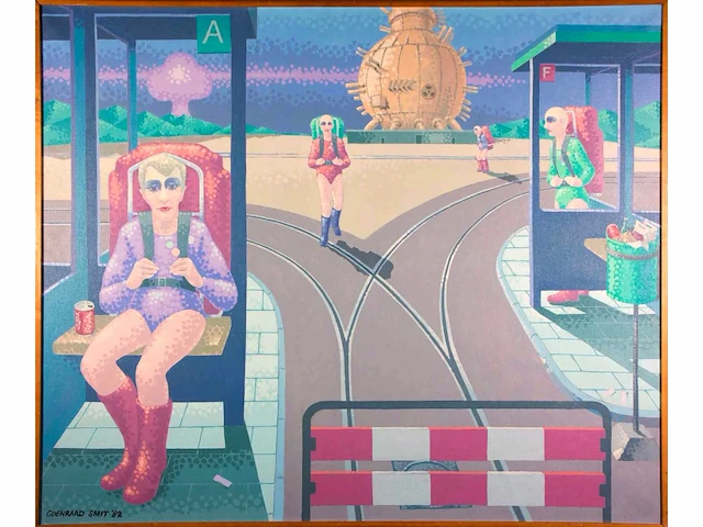 Coenraad smit - aankomst of vertrek - acryl op doek - afbeelding 1 van  7
