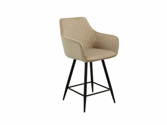 Colenis - alyssa barstoel - set van 4 - beige - velvet - design - afbeelding 1 van  5