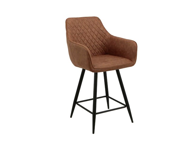 Colenis - alyssa barstoel - set van 6 - cognac - microfiber stof - design - afbeelding 1 van  2