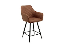 Colenis - alyssa barstoel - set van 6 - cognac - microfiber stof - design - afbeelding 1 van  2