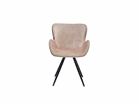 Colenis - anabella eetkamerstoel - set van 4 - beige - adoré velvet - industrieel - met armleuning - afbeelding 4 van  4