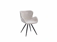 Colenis - anabella eetkamerstoel - set van 4 - beige - chenille stof - industrieel - met armleuning - afbeelding 1 van  7