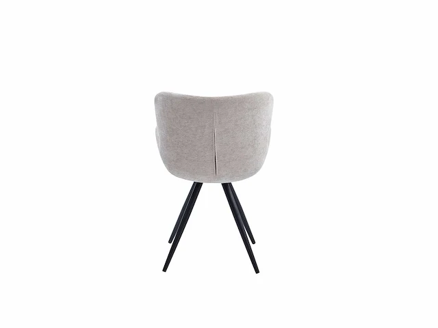 Colenis - anabella eetkamerstoel - set van 4 - beige - chenille stof - industrieel - met armleuning - afbeelding 2 van  7