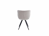 Colenis - anabella eetkamerstoel - set van 4 - beige - chenille stof - industrieel - met armleuning - afbeelding 2 van  7