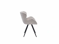 Colenis - anabella eetkamerstoel - set van 4 - beige - chenille stof - industrieel - met armleuning - afbeelding 4 van  7