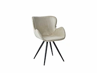 Colenis - anabella eetkamerstoel - set van 4 - beige - velvet - industrieel - met armleuning - afbeelding 1 van  7