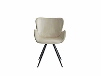 Colenis - anabella eetkamerstoel - set van 4 - beige - velvet - industrieel - met armleuning - afbeelding 2 van  7