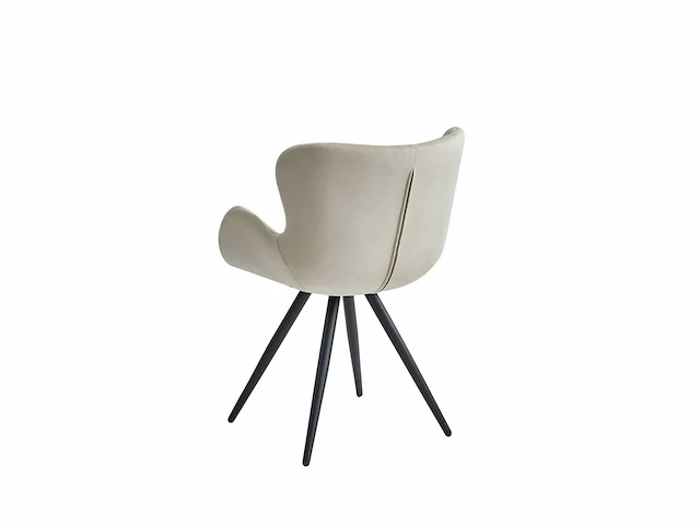 Colenis - anabella eetkamerstoel - set van 4 - beige - velvet - industrieel - met armleuning - afbeelding 4 van  7
