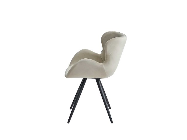 Colenis - anabella eetkamerstoel - set van 4 - beige - velvet - industrieel - met armleuning - afbeelding 3 van  7