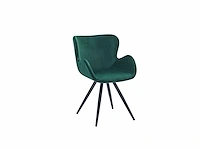 Colenis - anabella eetkamerstoel - set van 4 - groen - velvet - industrieel - met armleuning - afbeelding 1 van  7