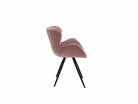 Colenis - anabella eetkamerstoel - set van 4 - roze - velvet - industrieel - met armleuning - afbeelding 3 van  6