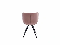 Colenis - anabella eetkamerstoel - set van 4 - roze - velvet - industrieel - met armleuning - afbeelding 4 van  6