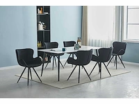 Colenis - anabella eetkamerstoel - set van 4 - zwart - fluweel - velvet - industrieel - met armleuning - afbeelding 7 van  7
