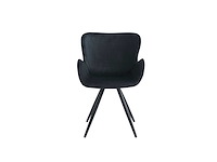 Colenis - anabella eetkamerstoel - set van 4 - zwart - fluweel - velvet - industrieel - met armleuning - afbeelding 3 van  7