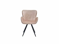 Colenis - anabella eetkamerstoel - set van 6 - beige - adoré velvet - industrieel - met armleuning - afbeelding 2 van  2