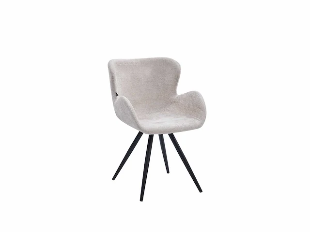 Colenis - anabella eetkamerstoel - set van 6 - beige - chenille stof - industrieel - met armleuning - afbeelding 1 van  2