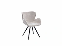 Colenis - anabella eetkamerstoel - set van 6 - beige - chenille stof - industrieel - met armleuning - afbeelding 1 van  2