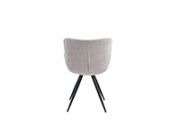 Colenis - anabella eetkamerstoel - set van 6 - beige - chenille stof - industrieel - met armleuning - afbeelding 2 van  2