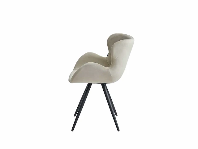 Colenis - anabella eetkamerstoel - set van 6 - beige - velvet - industrieel - met armleuning - afbeelding 4 van  5