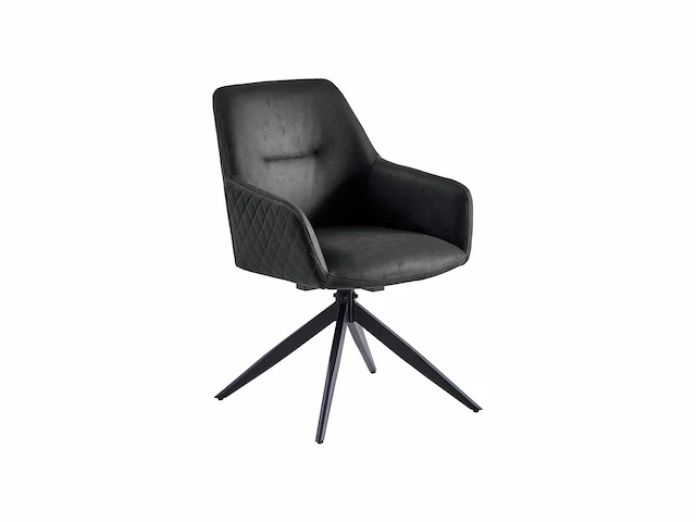 Colenis - barbara eetkamerstoel - set van 4 - antraciet - microfiber - microvezel - industrieel - draaibaar - 180° - met return memory functie - afbeelding 1 van  5