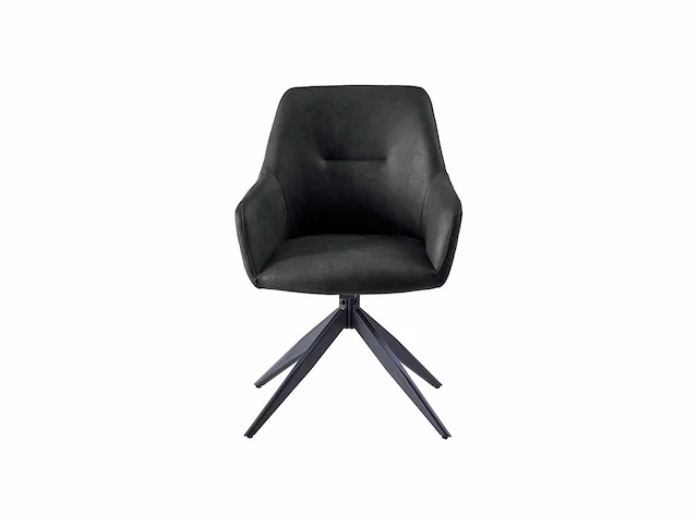 Colenis - barbara eetkamerstoel - set van 4 - antraciet - microfiber - microvezel - industrieel - draaibaar - 180° - met return memory functie - afbeelding 2 van  5