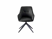Colenis - barbara eetkamerstoel - set van 4 - antraciet - microfiber - microvezel - industrieel - draaibaar - 180° - met return memory functie - afbeelding 2 van  5
