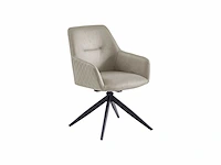Colenis - barbara eetkamerstoel - set van 4 - beige - microfiber - microvezel - industrieel - draaibaar - 180° - met return memory functie - afbeelding 1 van  5