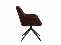 Colenis - barbara eetkamerstoel - set van 4 - bruin - microfiber - microvezel - industrieel - draaibaar - 180° - met return memory functie - afbeelding 3 van  5