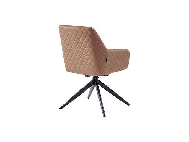 Colenis - barbara eetkamerstoel - set van 4 - cognac - microfiber - microvezel - industrieel - draaibaar - 180° - met return memory functie - afbeelding 2 van  3