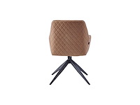 Colenis - barbara eetkamerstoel - set van 4 - cognac - microfiber - microvezel - industrieel - draaibaar - 180° - met return memory functie - afbeelding 3 van  3