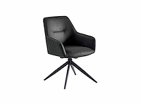 Colenis - barbara eetkamerstoel - set van 6 - antraciet - microfiber - microvezel - industrieel - draaibaar - 180° - met return memory functie - afbeelding 1 van  5