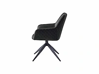 Colenis - barbara eetkamerstoel - set van 6 - antraciet - microfiber - microvezel - industrieel - draaibaar - 180° - met return memory functie - afbeelding 3 van  5