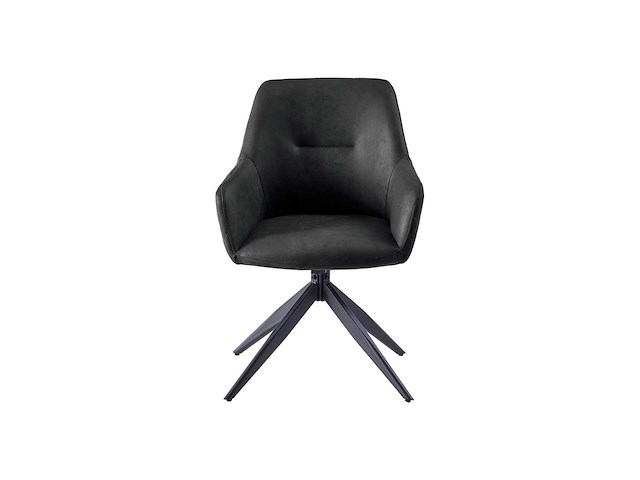 Colenis - barbara eetkamerstoel - set van 6 - antraciet - microfiber - microvezel - industrieel - draaibaar - 180° - met return memory functie - afbeelding 2 van  5