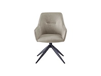 Colenis - barbara eetkamerstoel - set van 6 - beige - microfiber - microvezel - industrieel - draaibaar - 180° - met return memory functie - afbeelding 3 van  4