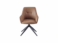 Colenis - barbara eetkamerstoel - set van 6 - cognac - microfiber - microvezel - industrieel - draaibaar - 180° - met return memory functie - afbeelding 2 van  3