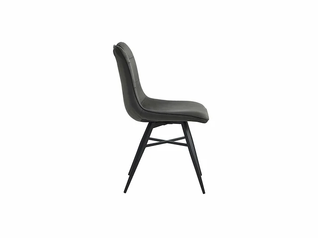 Colenis - bloq eetkamerstoel - set van 4 - antraciet - microfiber stof - industrieel - comfortabele stoel voor eetkamer of keuken - afbeelding 3 van  4