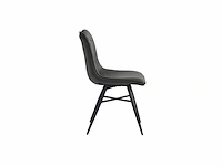 Colenis - bloq eetkamerstoel - set van 4 - antraciet - microfiber stof - industrieel - comfortabele stoel voor eetkamer of keuken - afbeelding 3 van  4