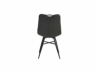 Colenis - bloq eetkamerstoel - set van 4 - antraciet - microfiber stof - industrieel - comfortabele stoel voor eetkamer of keuken - afbeelding 4 van  4